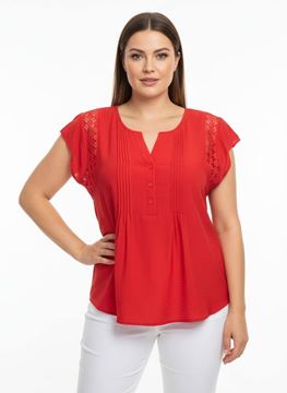 Picture of CURVY GIRL TOP WITH LACE IN VISCOSE FOR SUMMER